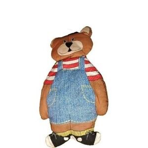 Vtg Handmade Baby Bear Plush Toy Pillow 10.5" Stuffed Toy Cranston Printworks